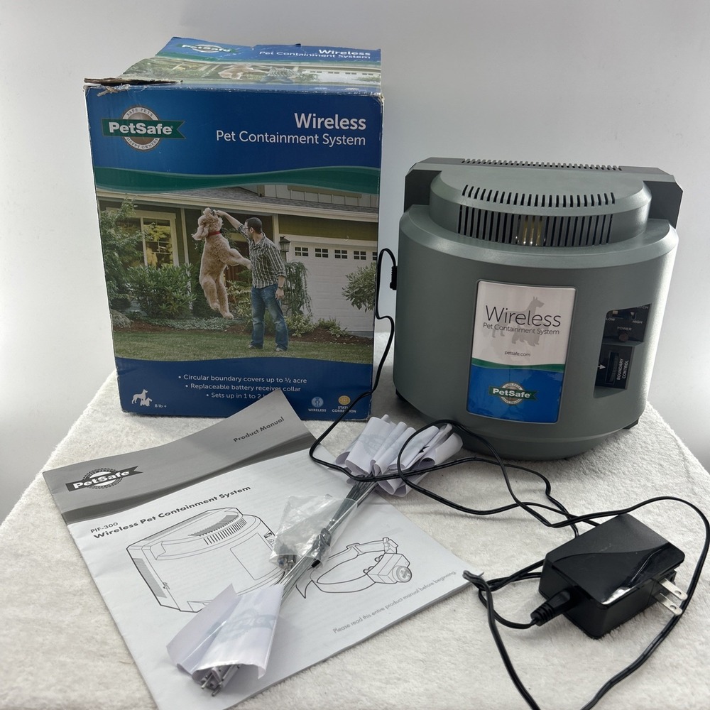 PetSafe Wireless Fence Pet Containment System w Power Supply- & Flags No Collar